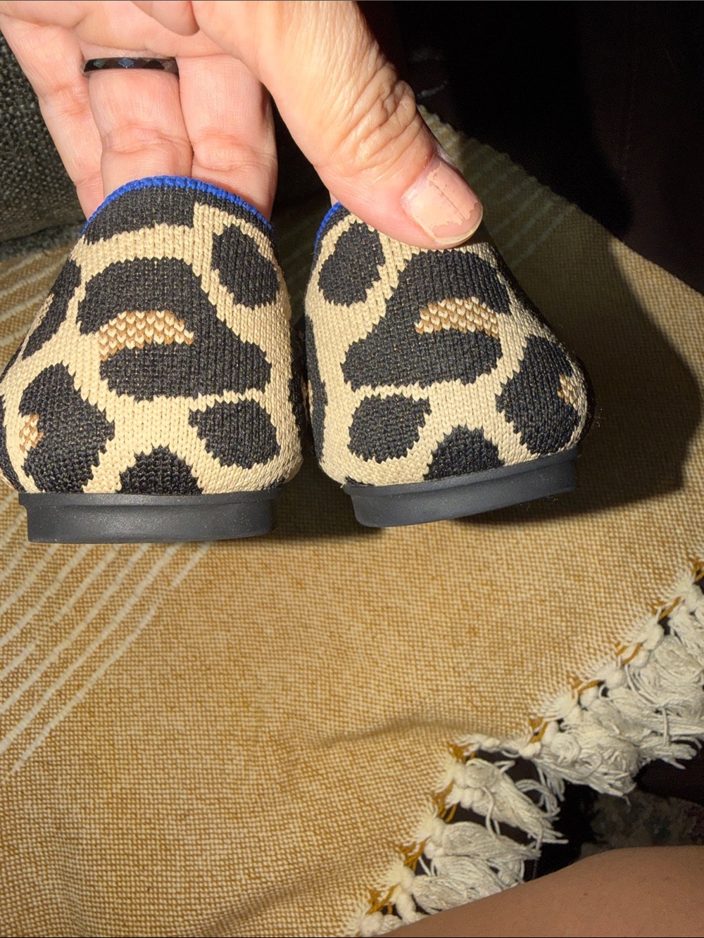 Rothy's Leopard-Print Knit Loafers in Beige and Black - Picture 5 of 9
